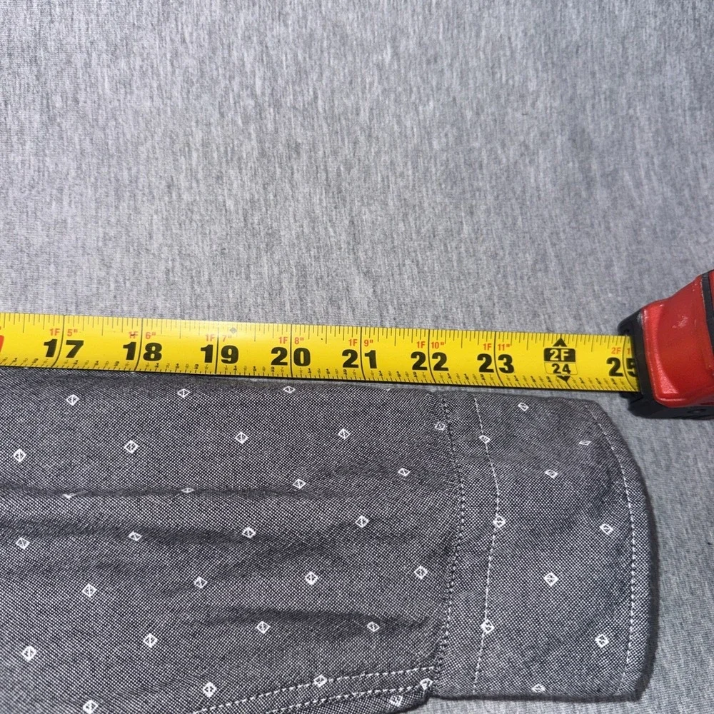 American Eagle Men's small Gray Geometric Print Button Down Long Sleeve Shirt - Picture 6 of 7